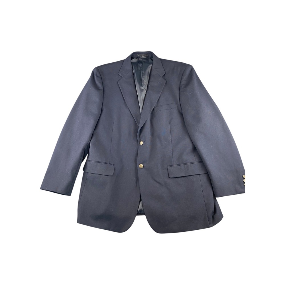 Meeting Street Navy Wool Blend Blazer 46‎ Long Mens Classic Fit Gold Buttons